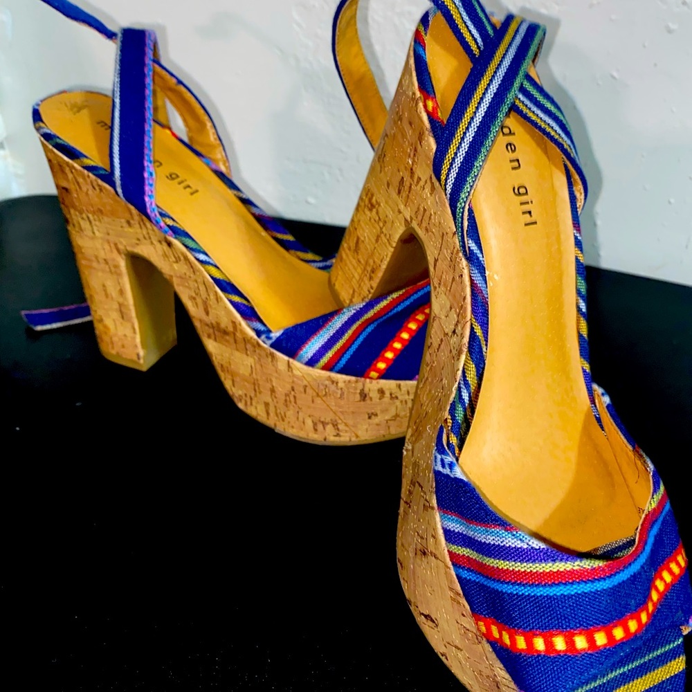 Madden Girl multi color platform heels size: 7.5